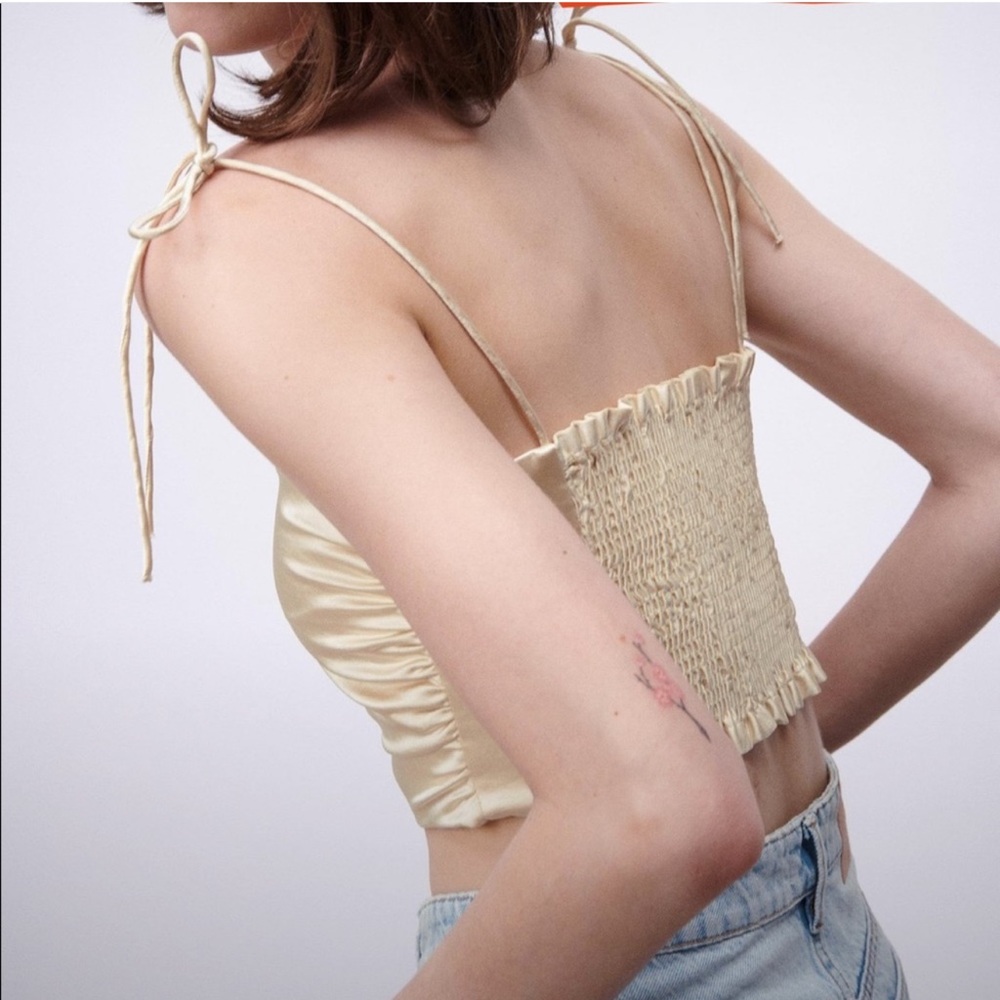 Zara Satin Effect Crop Top (M)